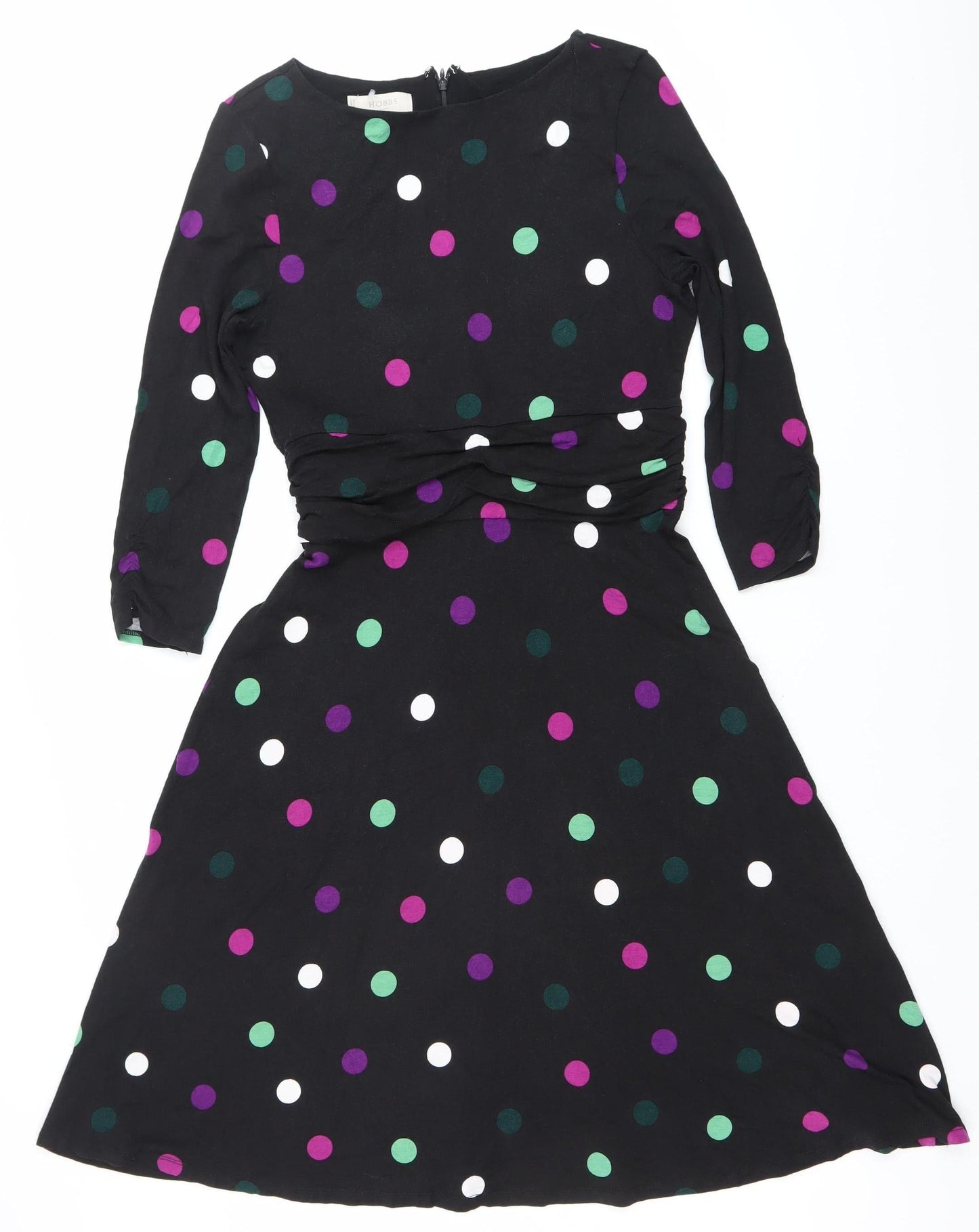 Hobbs Women’s Black Polka Dot Fit & Flare Dress Size 12