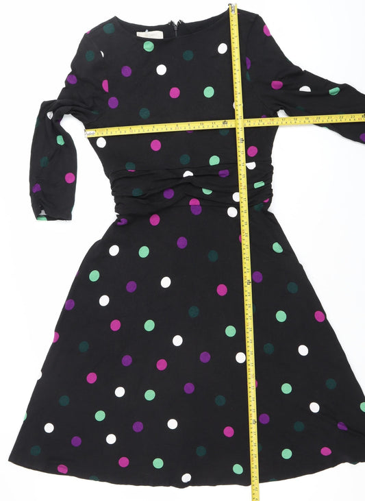 Hobbs Women’s Black Polka Dot Fit & Flare Dress Size 12