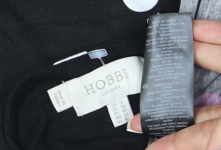 Hobbs Women’s Black Polka Dot Fit & Flare Dress Size 12