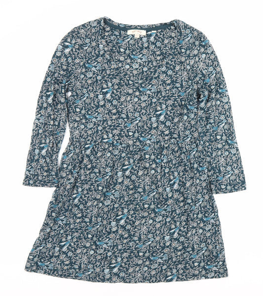 Fat Face Women’s Blue Floral A-Line Jersey Dress Size 8