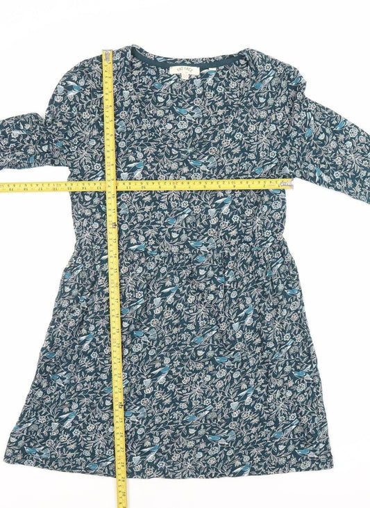 Fat Face Women’s Blue Floral A-Line Jersey Dress Size 8