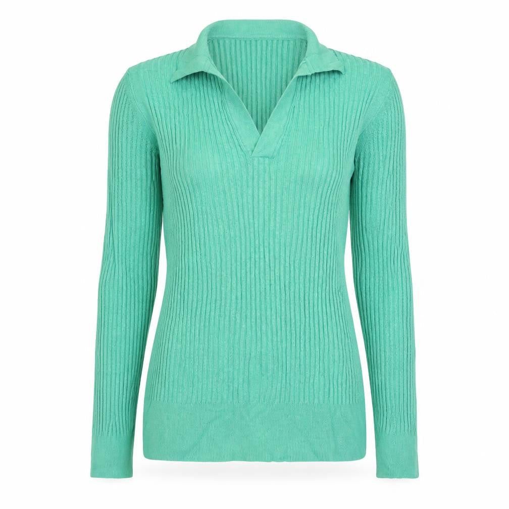 Marks and Spencer Womens Green Size 10 Pullover V-Neck Jumper