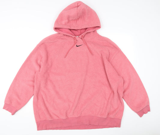 Nike Women’s Pink XL Pullover Hoodie 100% Cotton Raglan Sleeve
