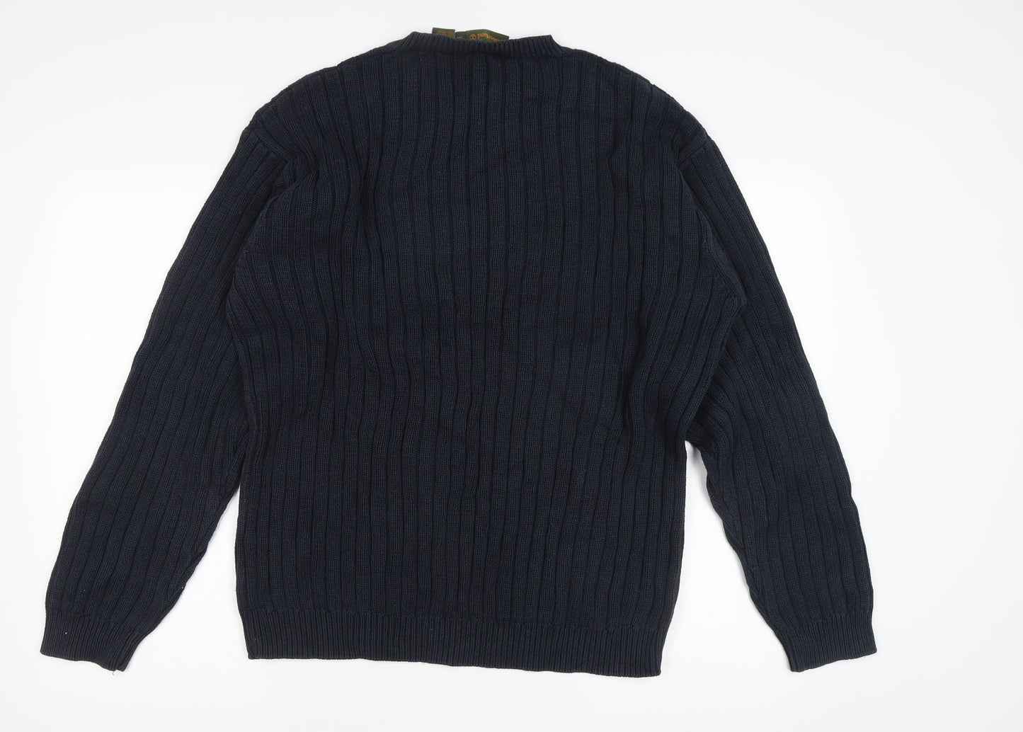 Timberland Men’s Blue Cotton Crew Neck Pullover Jumper Size L