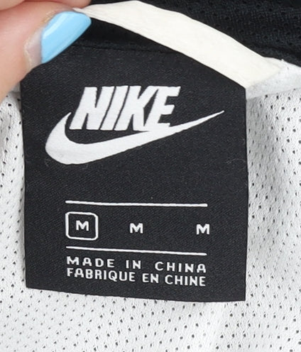 Nike Men's Black M Windbreaker Jacket Hooded Sports Colourblock