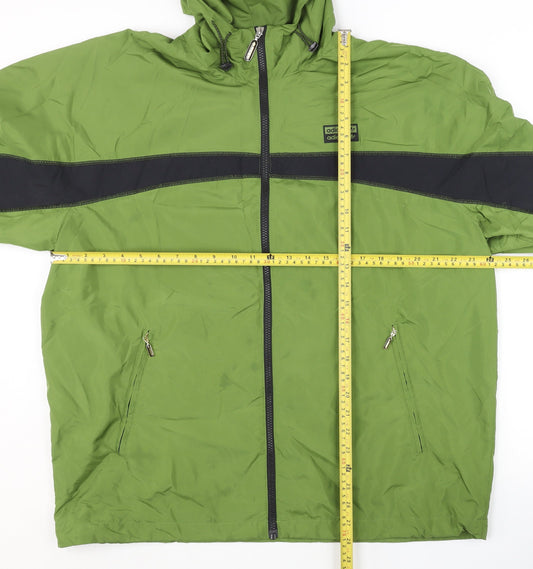 Adidas Men’s Green L Windbreaker Sports Jacket Full Zip Hooded
