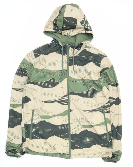 New Balance Men's Green Camouflage M Windbreaker Jacket Hiking Running