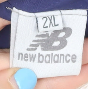 New Balance Men's Blue 2XL Colourblock Track Jacket Polyester