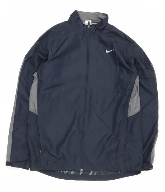 Nike Men’s Blue L Windbreaker Jacket Full Zip Lightweight Sports