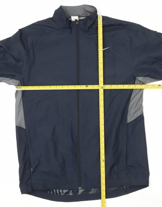 Nike Men’s Blue L Windbreaker Jacket Full Zip Lightweight Sports
