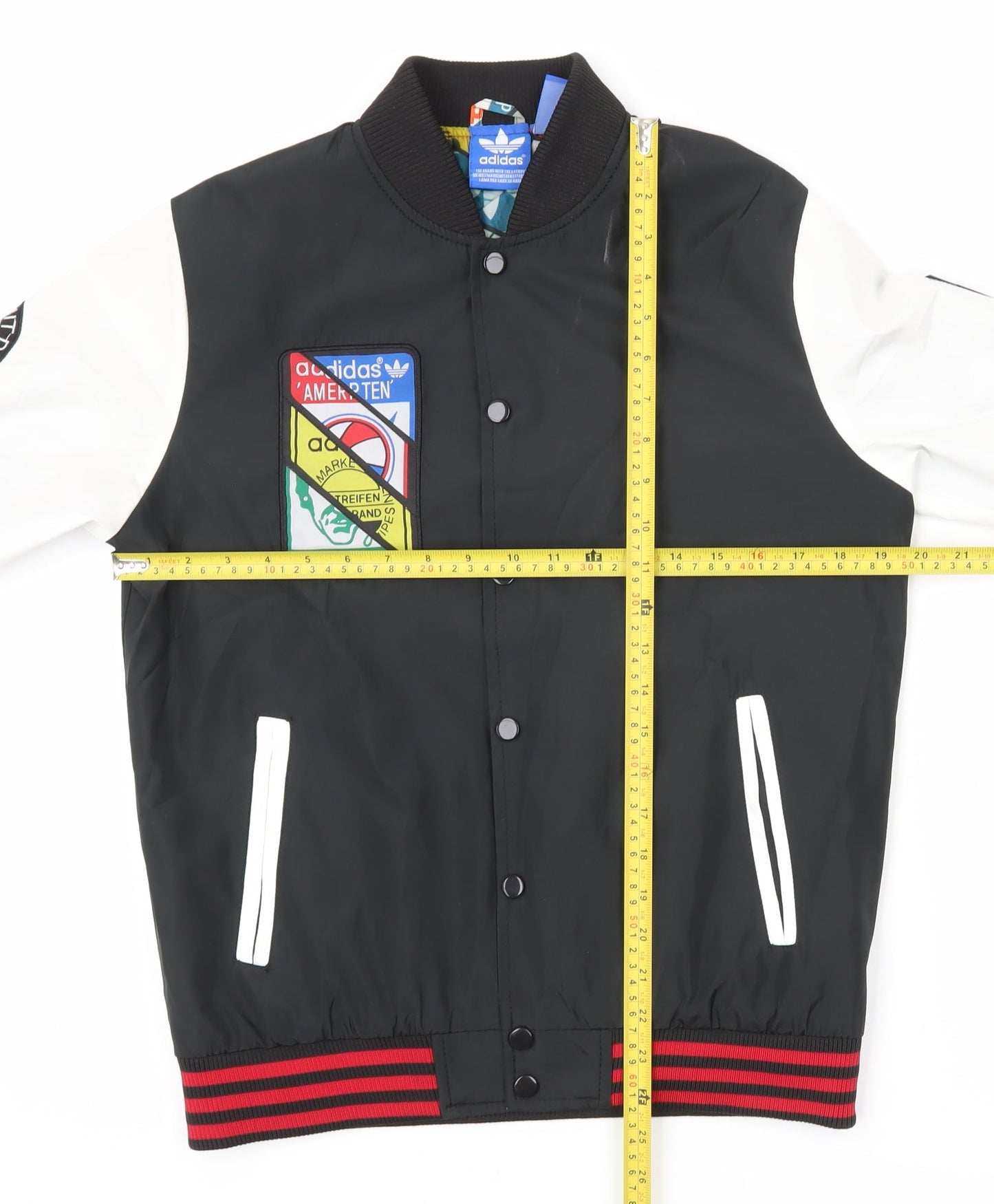 Adidas Men’s Black Varsity Jacket XS Cotton Blend Athletic Logo
