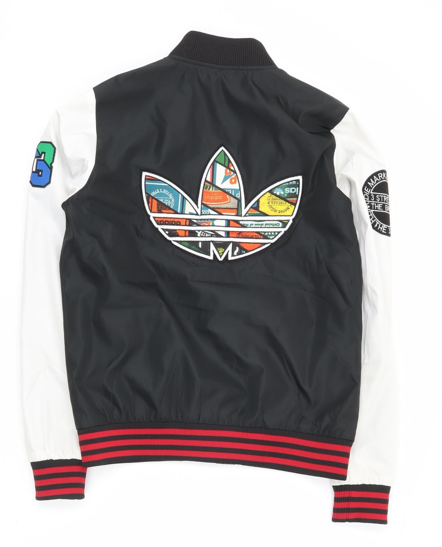 Adidas Men’s Black Varsity Jacket XS Cotton Blend Athletic Logo