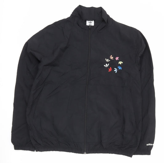 Adidas Men’s Black L Track Jacket Lightweight Sportswear
