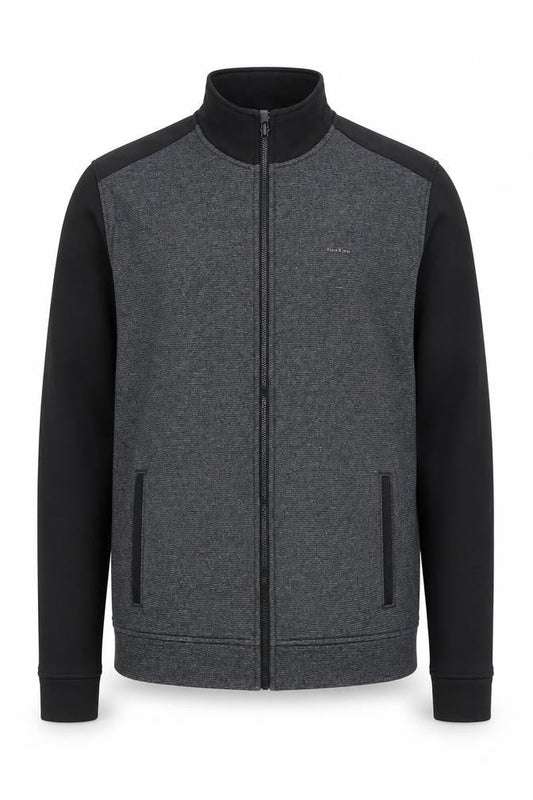 Calvin Klein Men’s Grey Track Jacket S Regular Fit Full Zip Athleisure