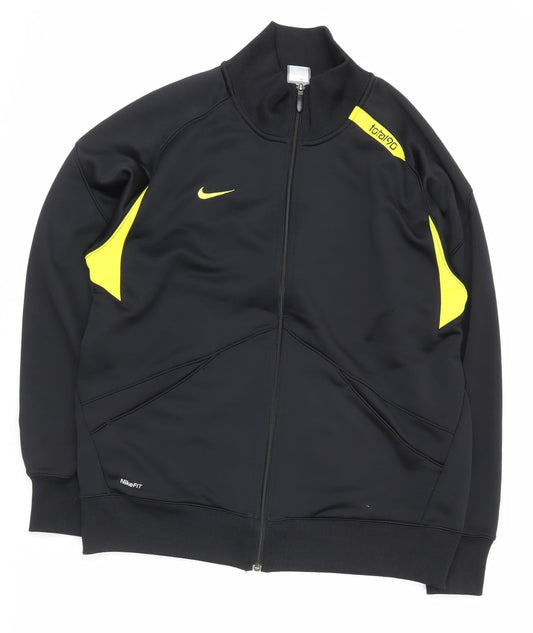 Nike Men’s Black XL Track Jacket Football Running Full Zip Polyester