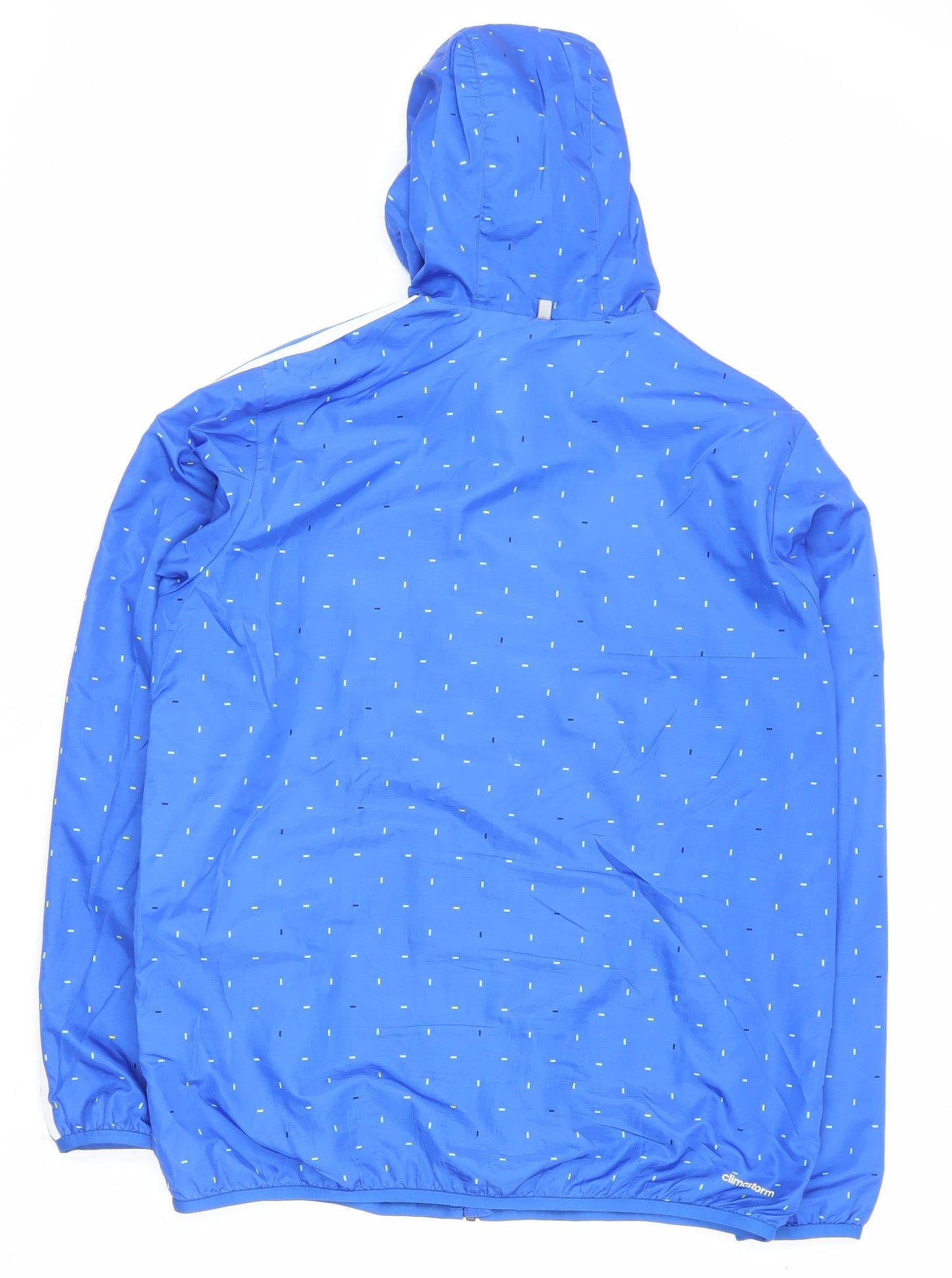 Adidas Men’s Blue L Windbreaker Jacket Hooded Lightweight Sports