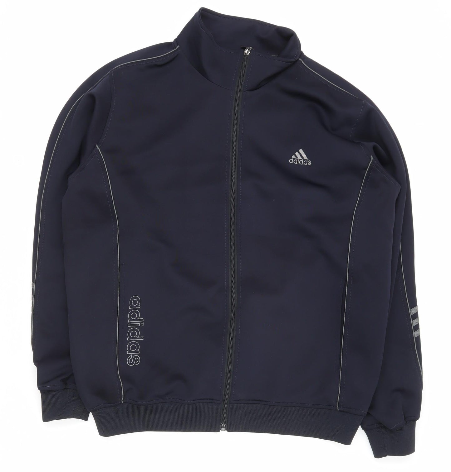 Adidas Men’s Blue 2XL Track Jacket Full Zip Polyester Sportswear