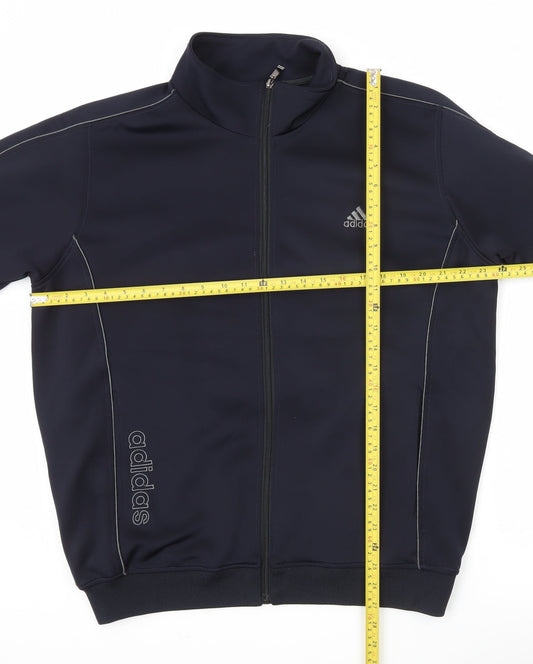 Adidas Men’s Blue 2XL Track Jacket Full Zip Polyester Sportswear