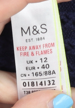 Marks and Spencer Women’s Blue Crew Neck Jumper Size 12