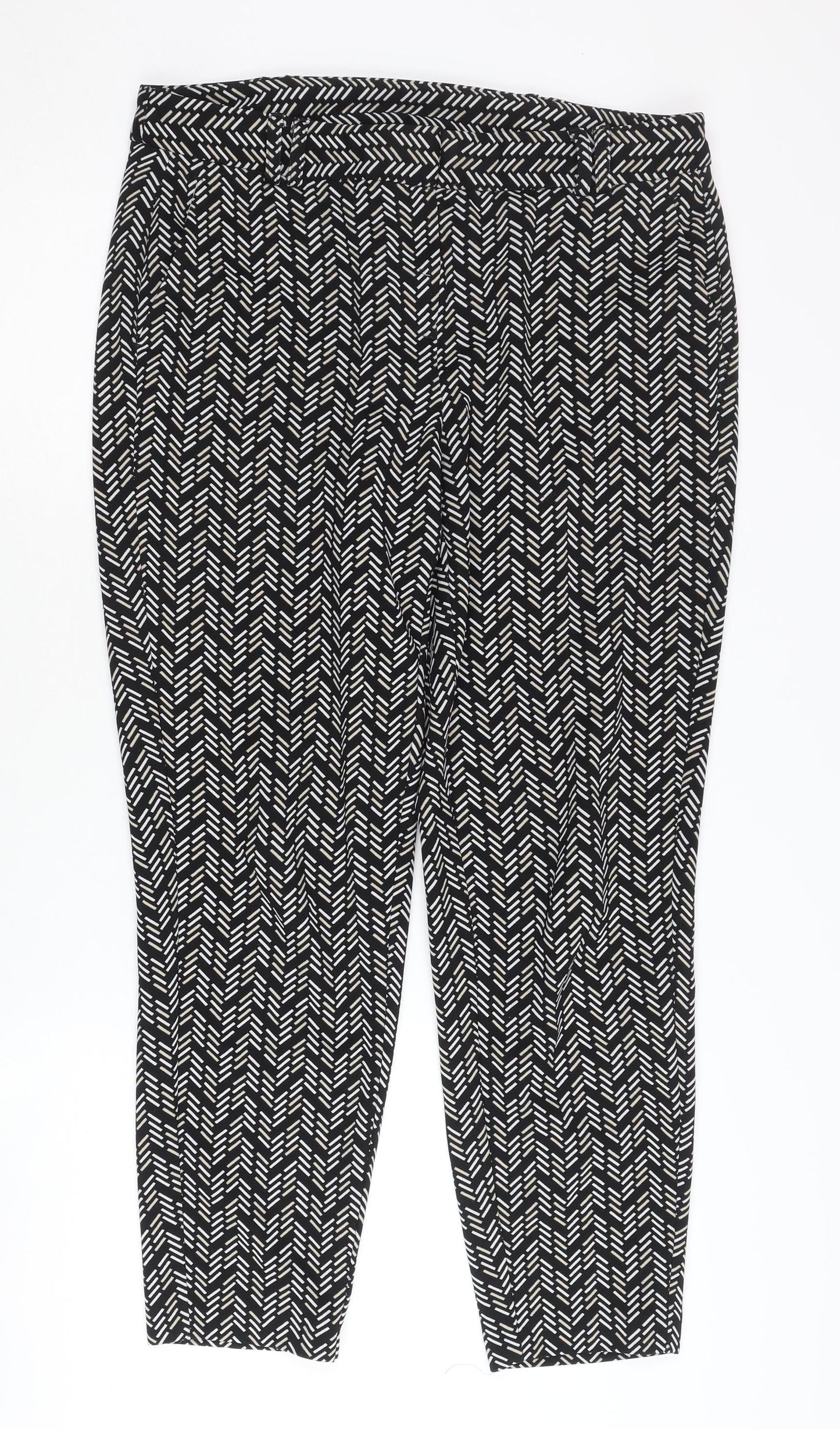 Dorothy Perkins Women’s Black Geometric Tapered Trousers Size 12
