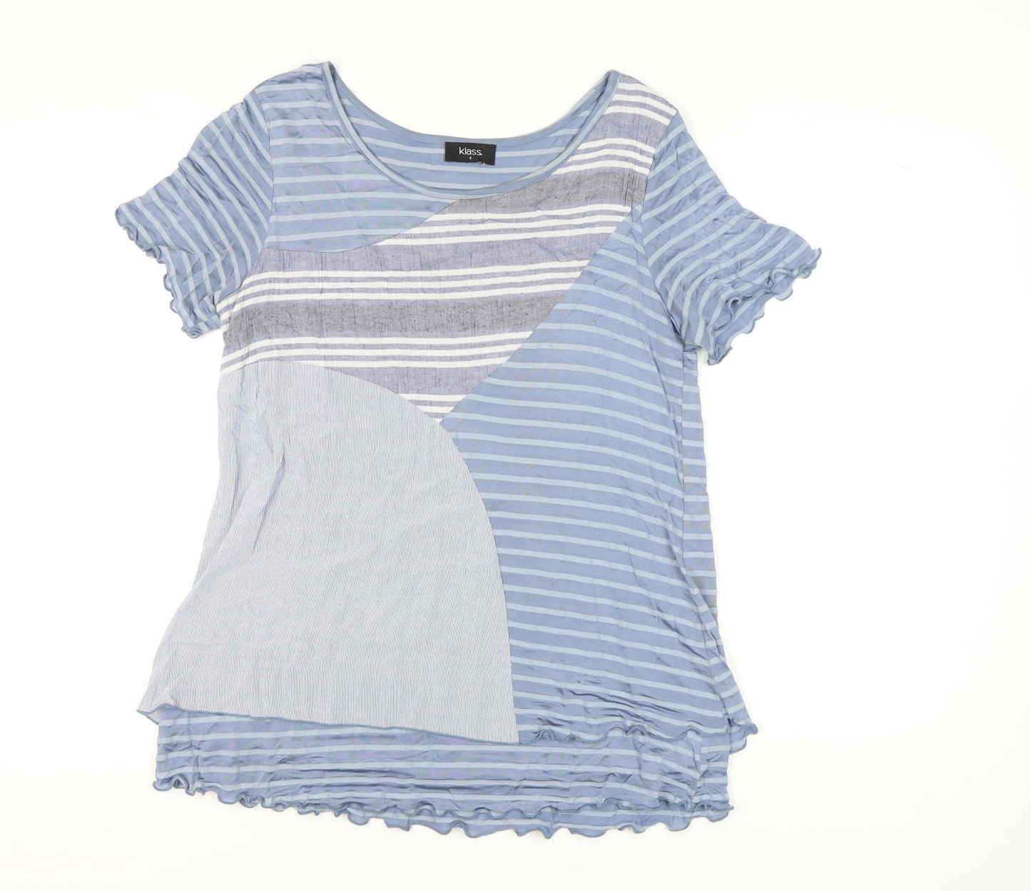 Womens UK Size S Klass Blue Cotton Blend T-Shirt