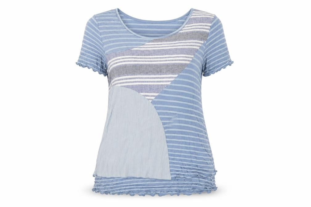 Womens UK Size S Klass Blue Cotton Blend T-Shirt