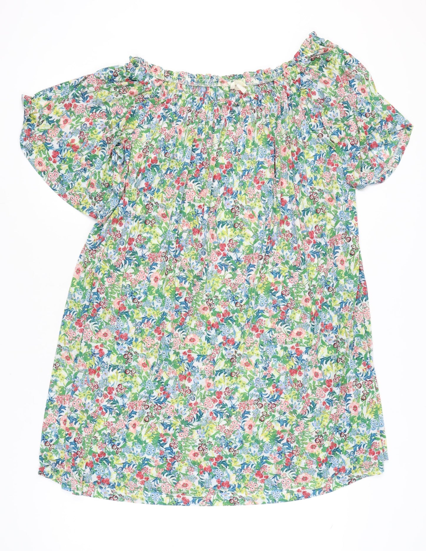 H&M Women’s Multicoloured Floral Shift Dress Size 16 Off Shoulder