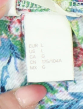 H&M Women’s Multicoloured Floral Shift Dress Size 16 Off Shoulder