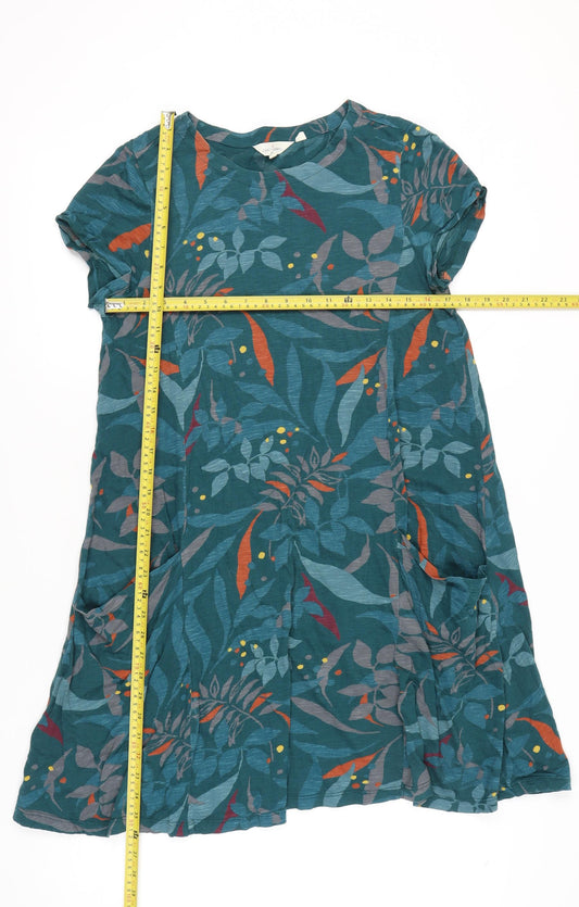 Seasalt Cornwall Women’s Green Floral Shift Dress Size 12 Tall