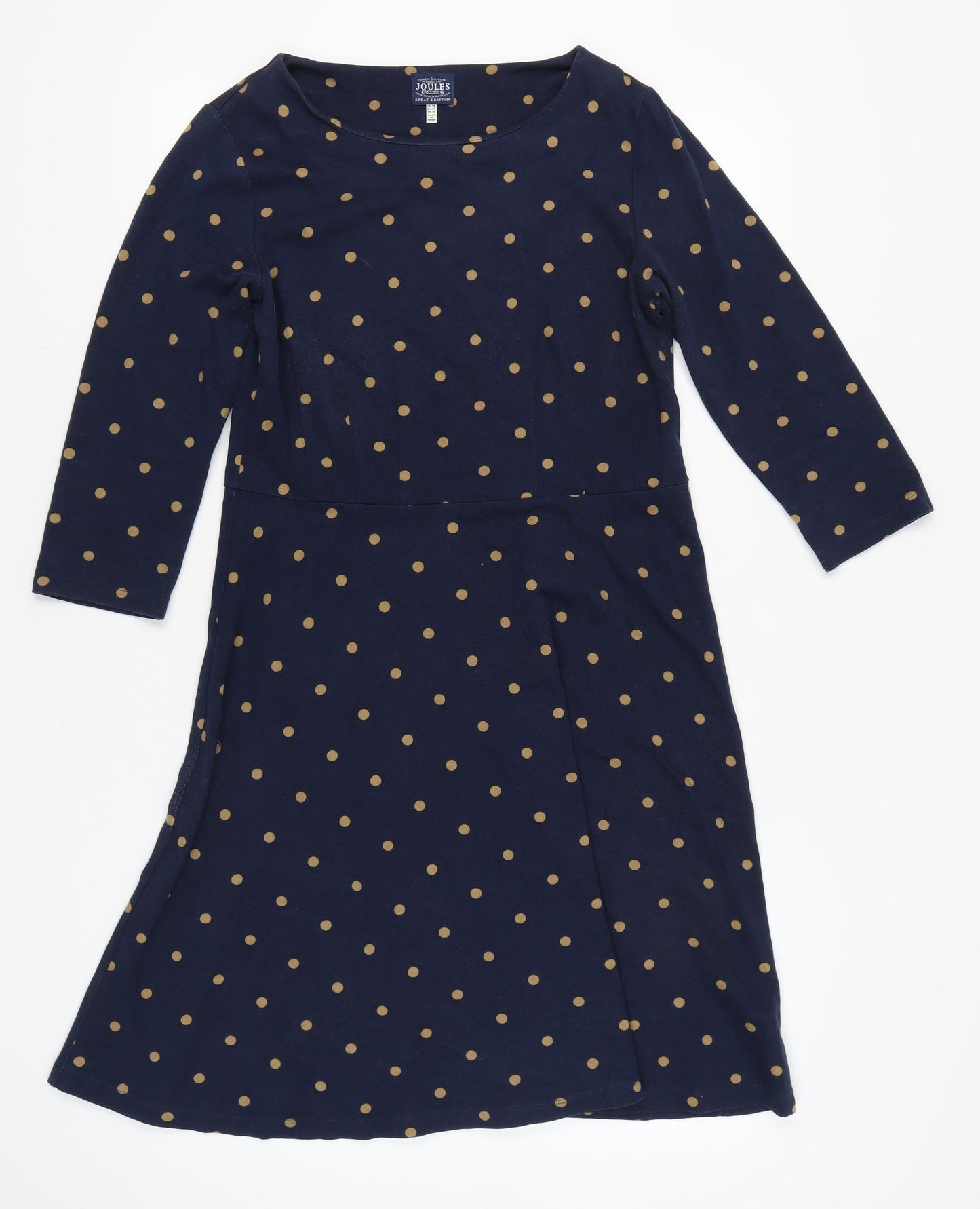 Joules Women’s Blue Polka Dot Knee Length A-Line Dress Size 14