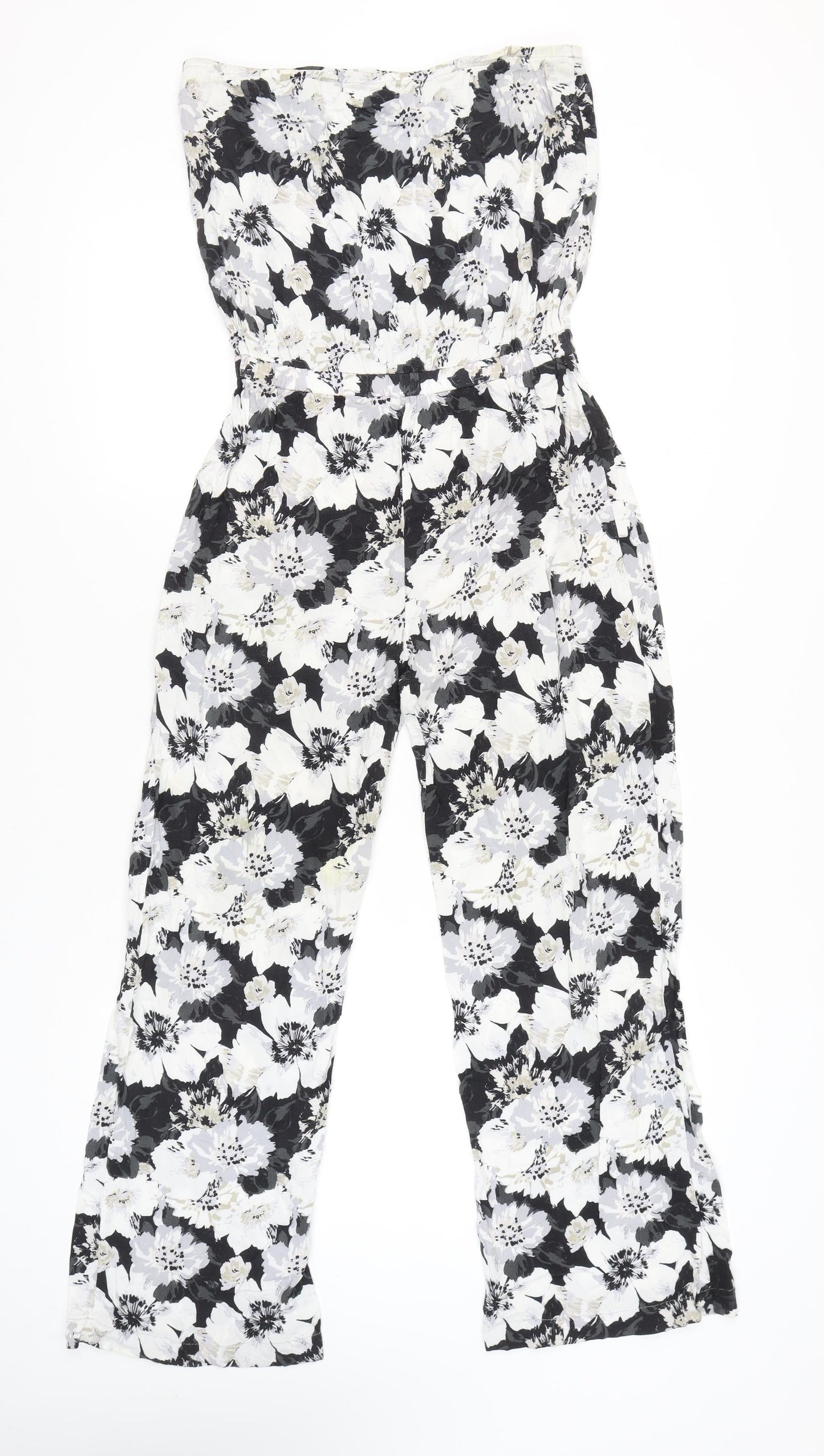 Next Women's Multicoloured Floral Strapless Jumpsuit Size 10