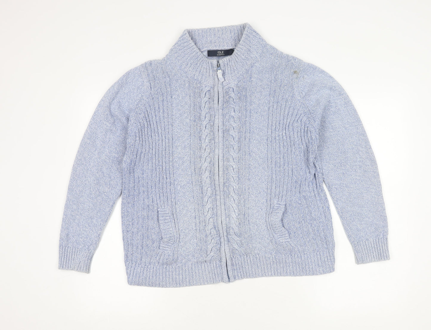 ISLE Essentials Women's Blue Size 18 Cotton Full Zip Jumper
