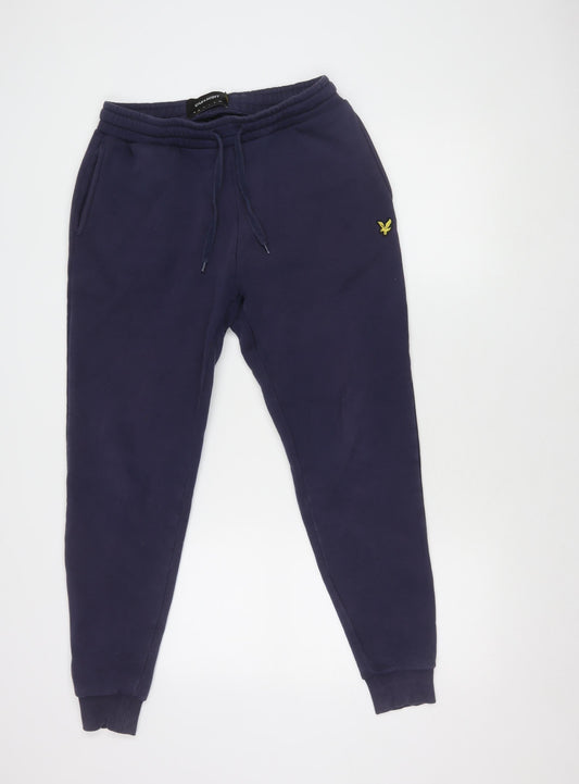 Lyle & Scott Men’s Blue Fleece Joggers Size S Regular Fit Tapered