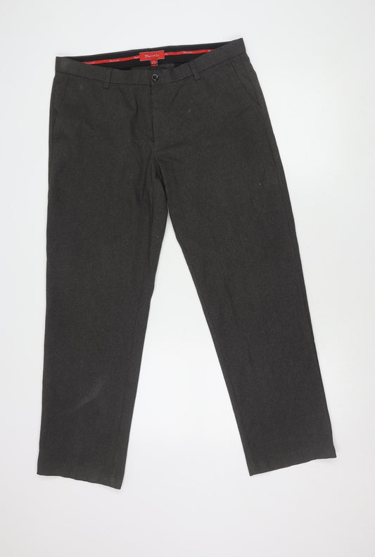 Dwyers & Co Men's Grey 34W 32L Regular Fit Chino Trousers