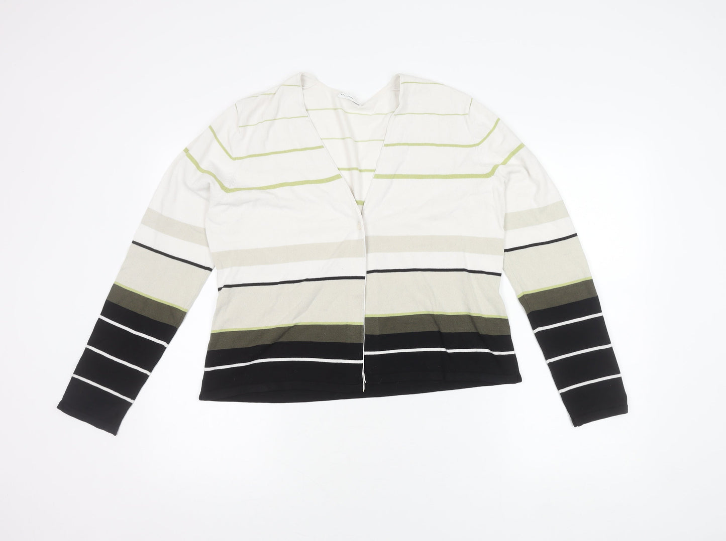 Planet Womens Multicoloured Striped V-Neck Cardigan Size L