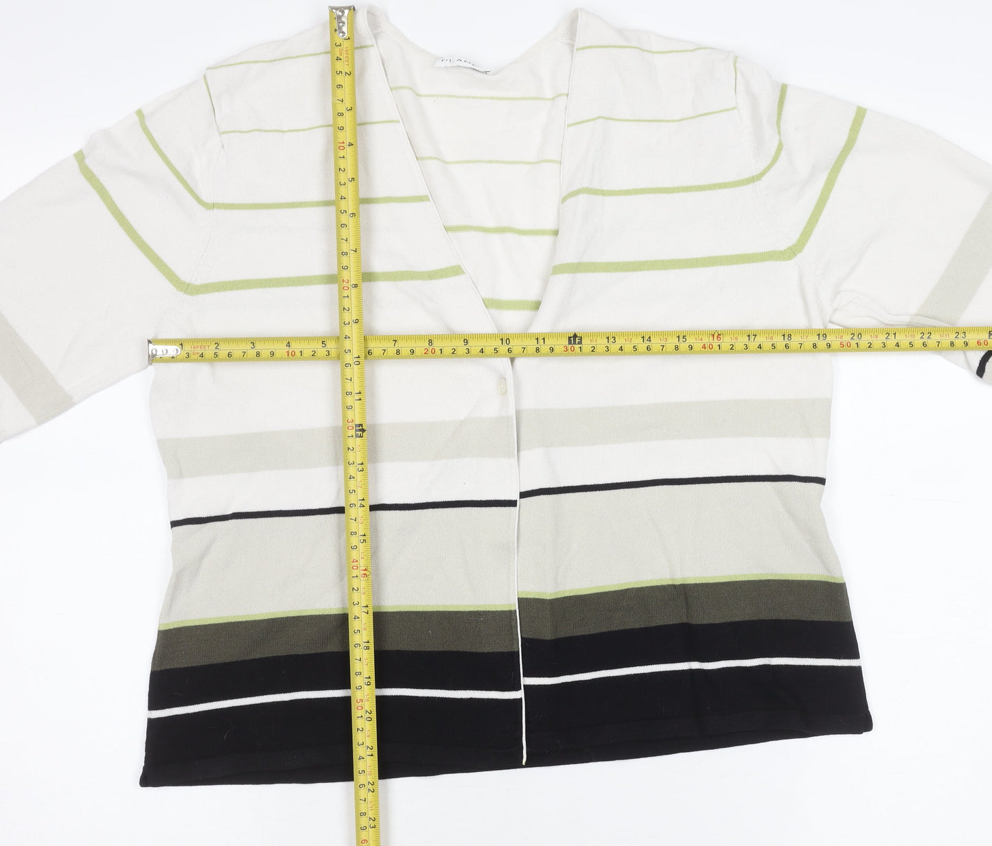 Planet Womens Multicoloured Striped V-Neck Cardigan Size L