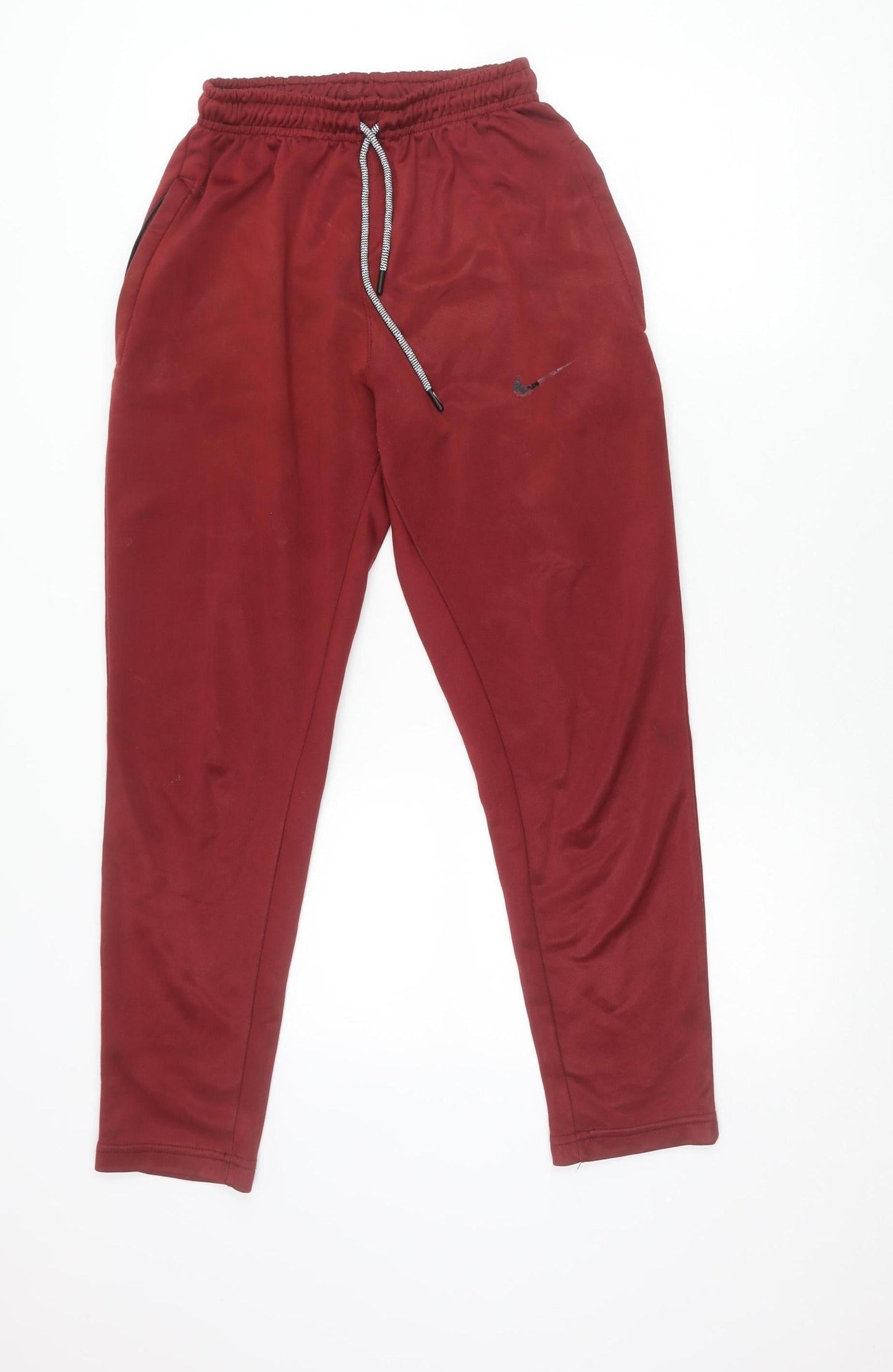 Nike Men's Red Jogger Trousers S Regular Fit Fleece Autumn Winter