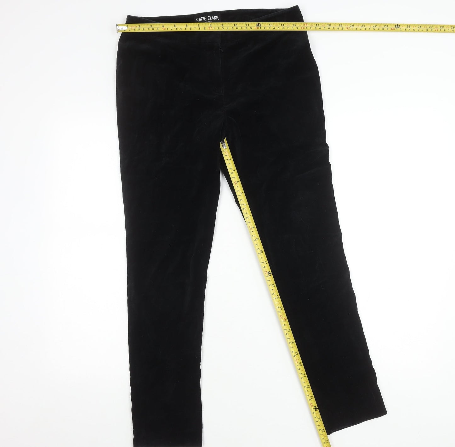 Ossie Clark Womens Black Velvet Slim Trousers Size 12