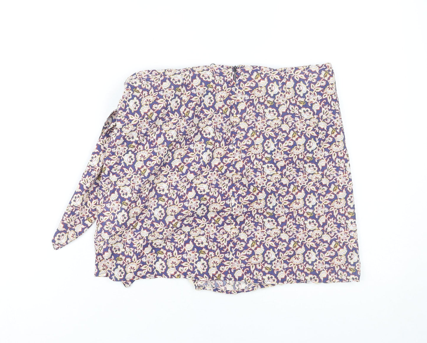 ZARA Women's Multicoloured Floral Wrap Short Skirt Size S