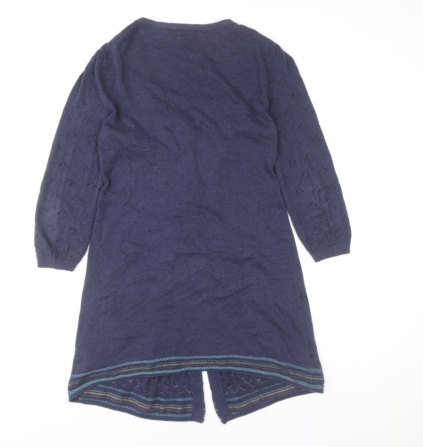 Mantaray Women's Blue Size 10 V-Neck 3/4 Sleeve Knit Cardigan