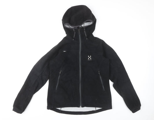 Haglöfs Women’s Black Soft Shell Jacket S Hooded Windproof Outdoor