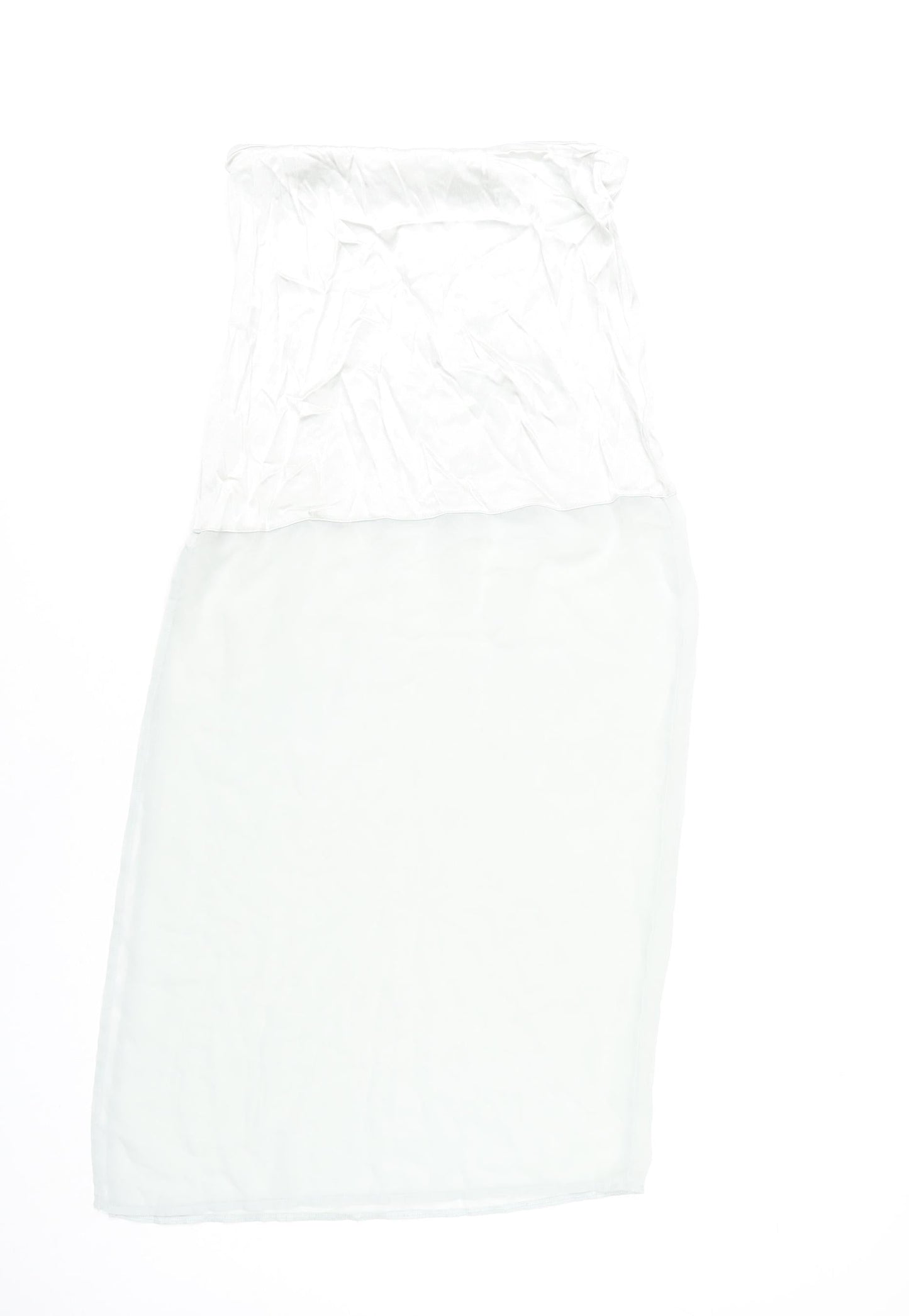 Zara Women White Midi Pencil Skirt M Viscose Stretch
