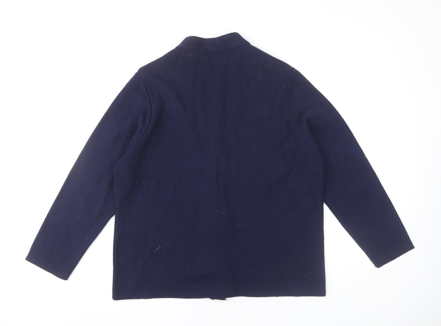 BM Collection Women's Blue M Cardigan V-Neck Long Sleeve Knit