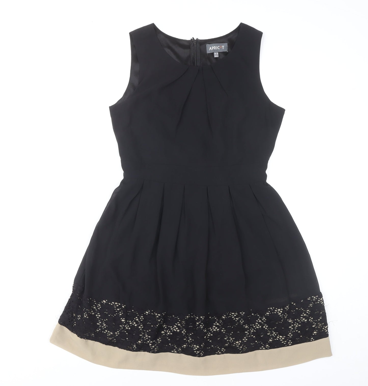 Apricot Women Black Size 10 Fit & Flare Lace Hem Knee Dress