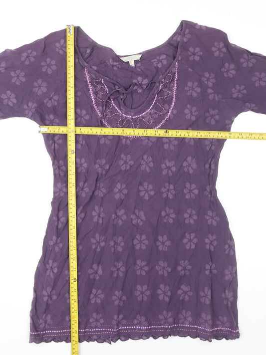 Fat Face Women’s Purple Floral Shift Dress Size 12 Bohemian