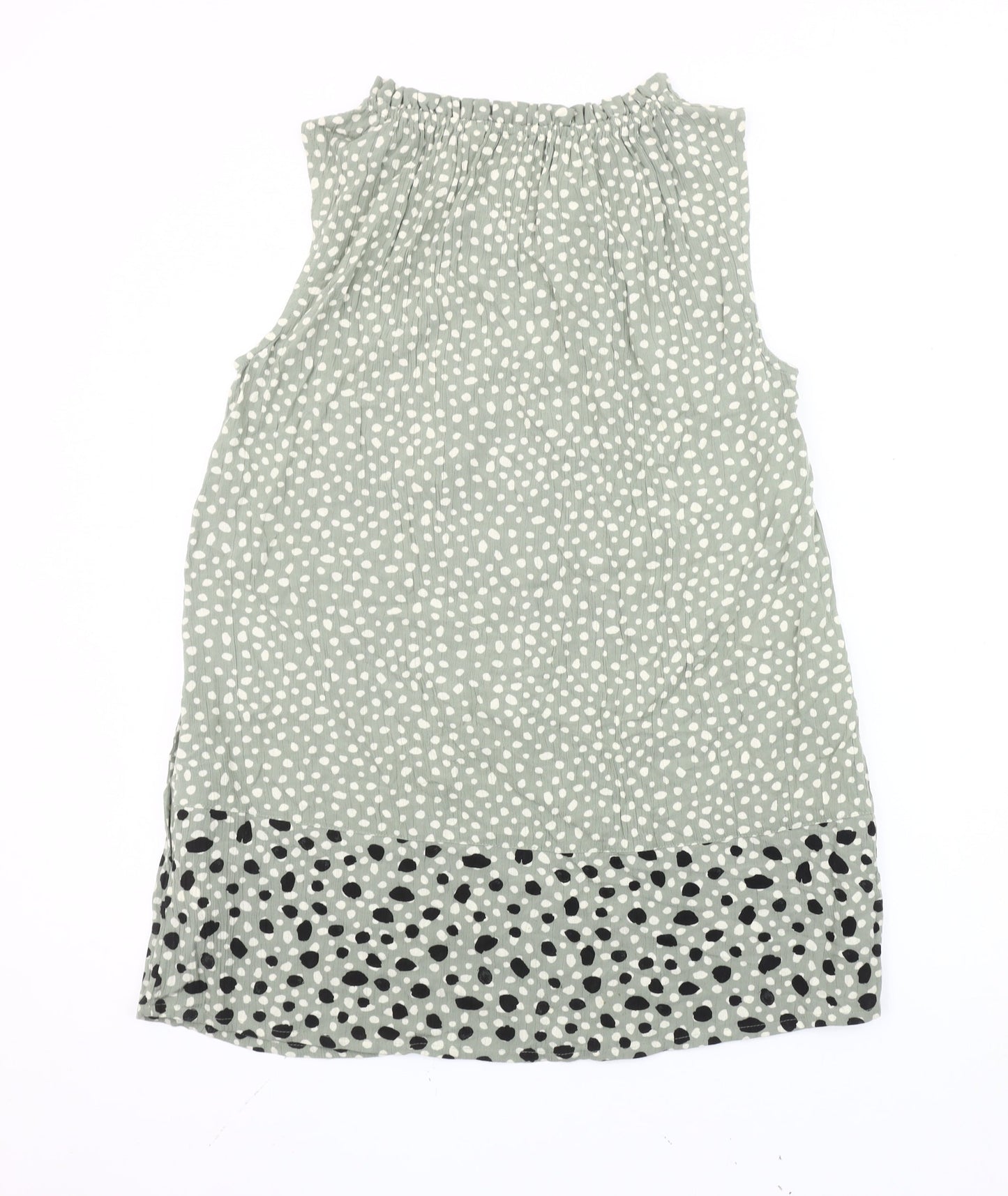 Fat Face Women’s Green Polka Dot Viscose Sleeveless Tunic Blouse Size 10