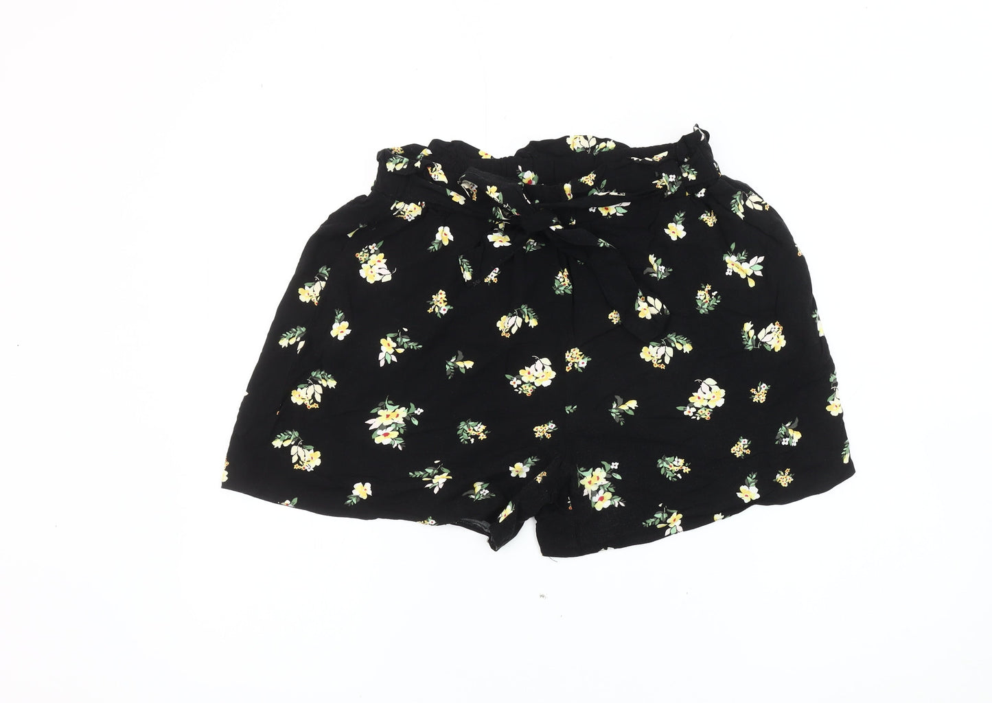 Dorothy Perkins Women’s Black Floral Paperbag Shorts Size 12