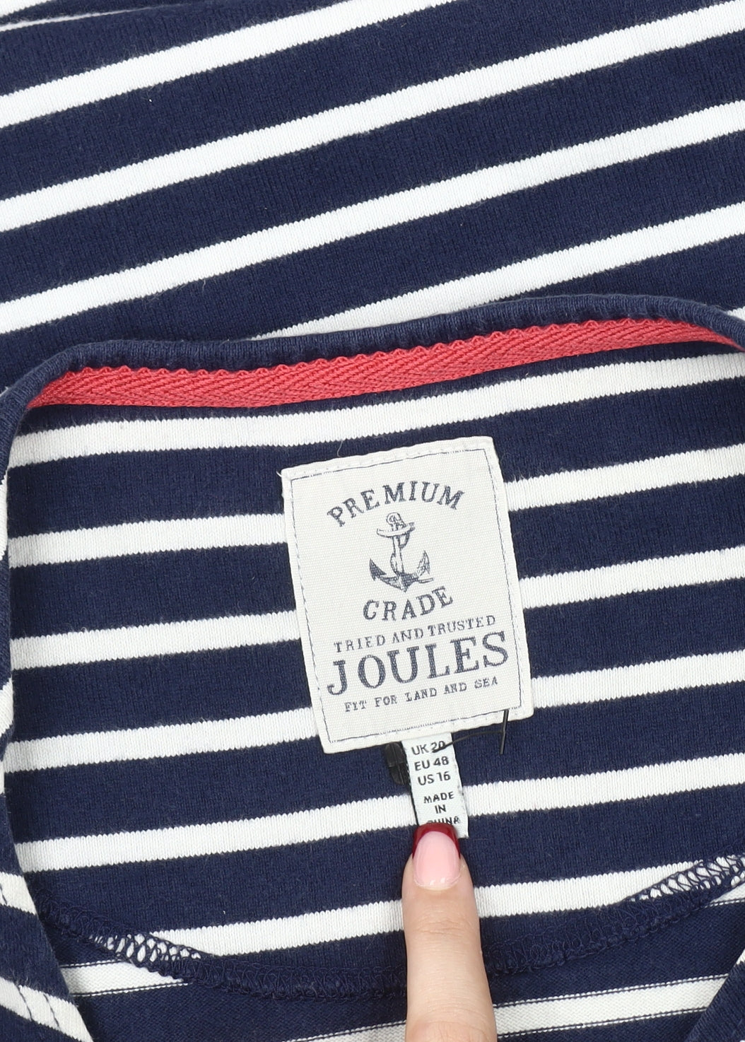 Joules Women’s Blue Striped Nautical T-Shirt Dress Size 20