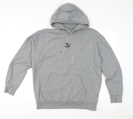 Puma Men’s Grey Pullover Hoodie - M - Fleece All Seasons Casual