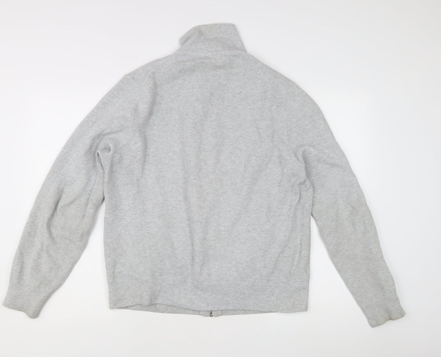 Marks and Spencer Men's Grey Knit Full Zip Jacket L Regular Fit